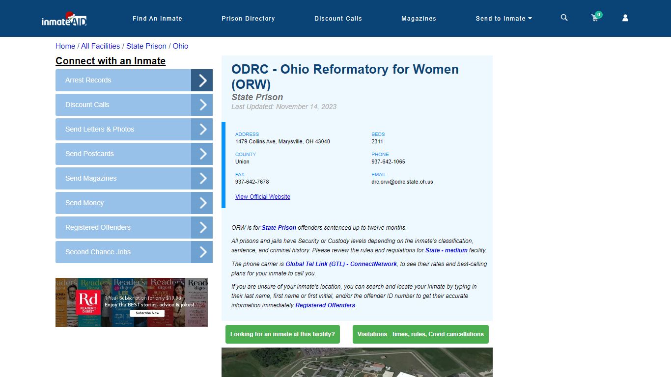 ODRC - Ohio Reformatory for Women (ORW) & Inmate Search | Visitation ...