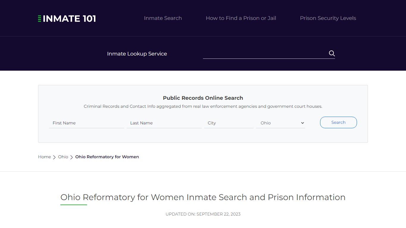 Ohio Reformatory for Women Inmate Search, Visitation, Phone no ...