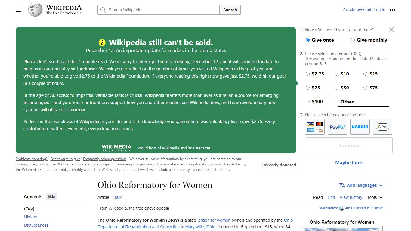 Ohio Reformatory for Women - Wikipedia